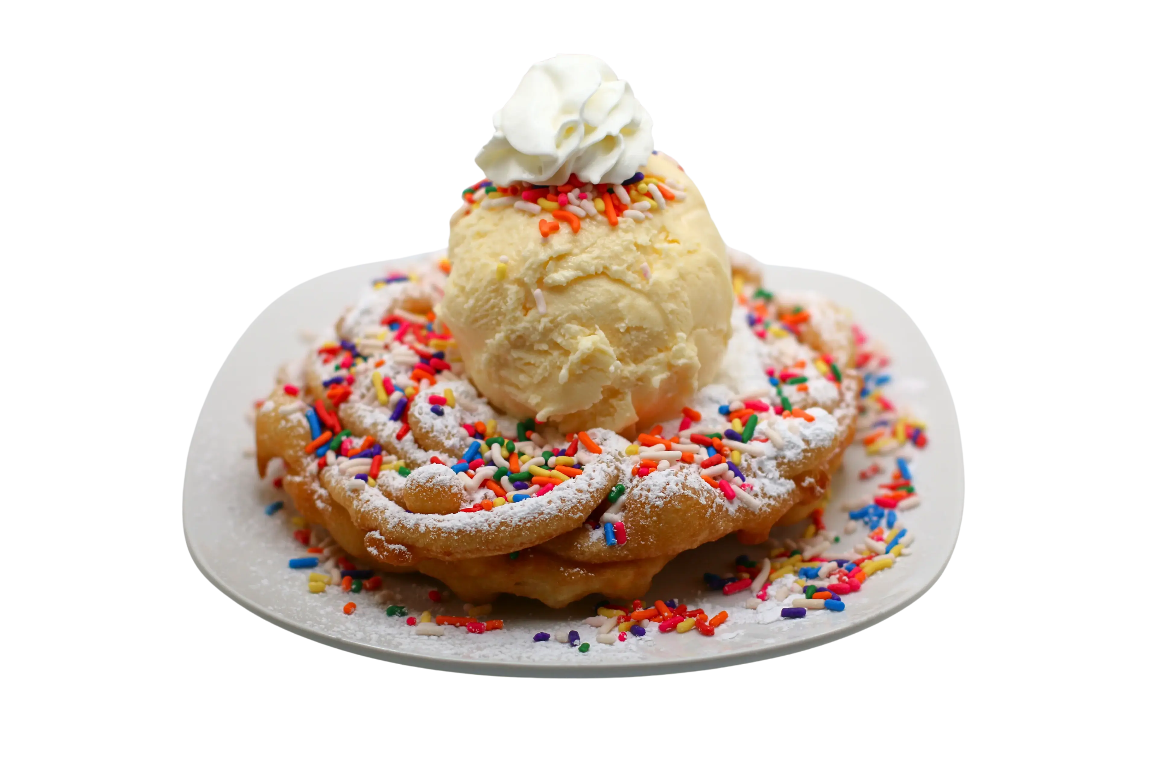 Gourmet funnel cake with toppings